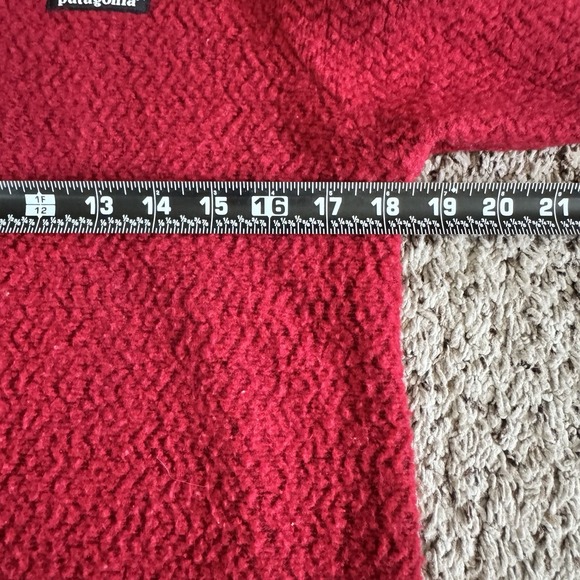 Patagonia 1/4 Zip Fleece Pullover Red Navy Size Small Outdoor Sweater - Picture 5 of 13
